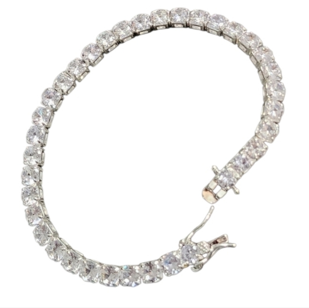 Sterling Silver Moissanite Tennis Bracelet